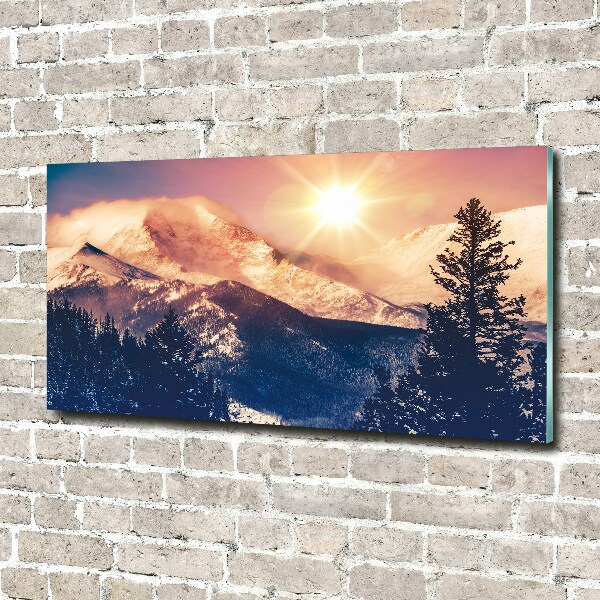 Wall art on glass Colorado mountains