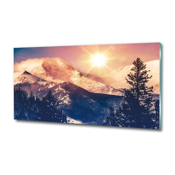 Wall art on glass Colorado mountains