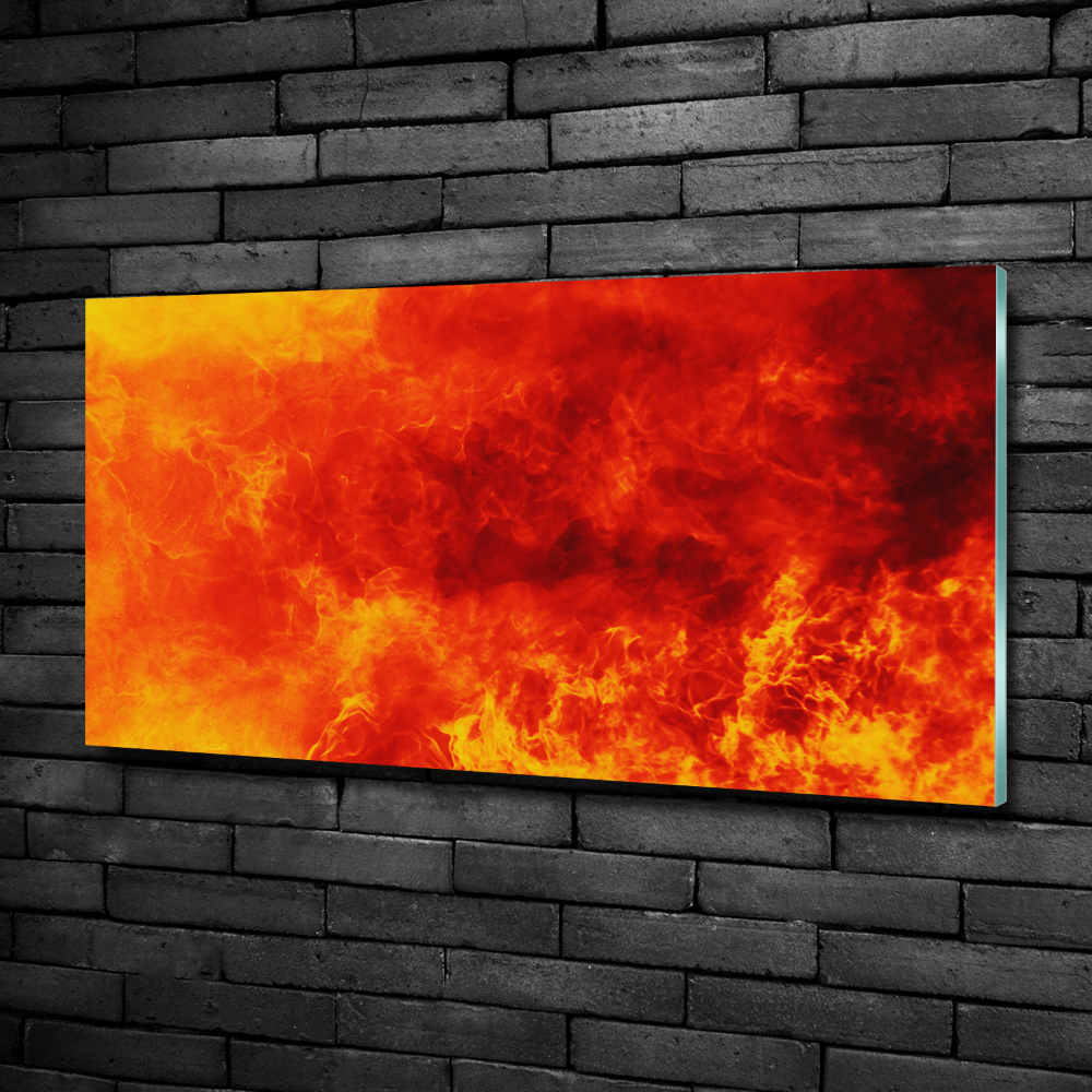 Wall art on glass Flames