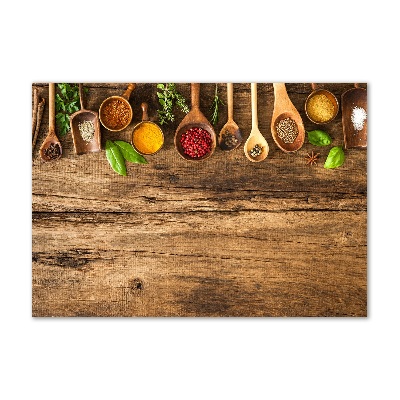 Glass wall art large Wood spices