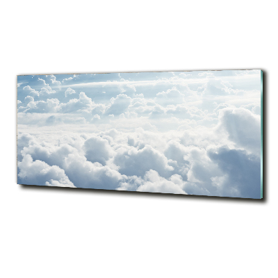 Wall art on glass Bird's flight clouds