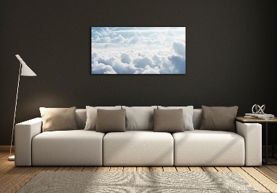 Wall art on glass Bird's flight clouds