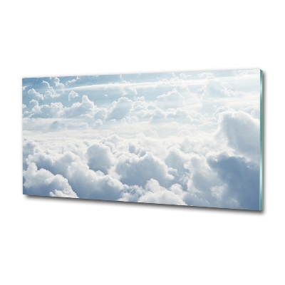 Wall art on glass Bird's flight clouds