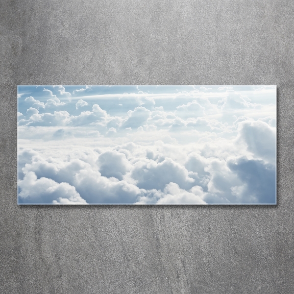 Wall art on glass Bird's flight clouds