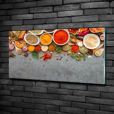 Glass wall art large A mixture of spices