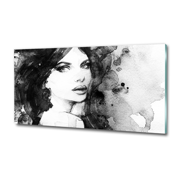 Glass wall art Woman portrait