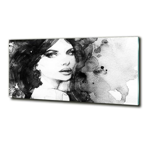 Glass wall art Woman portrait