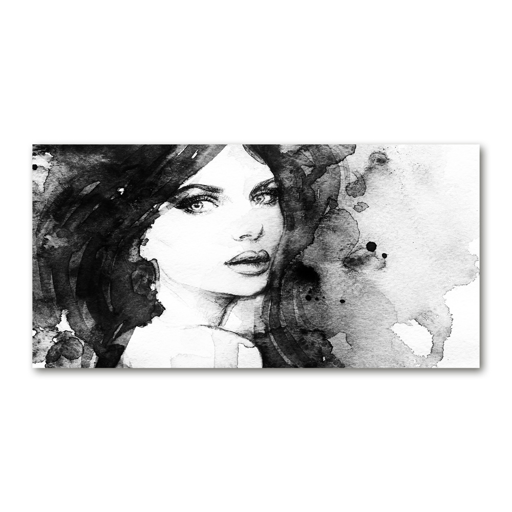 Glass wall art Woman portrait