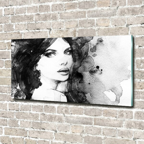 Glass wall art Woman portrait