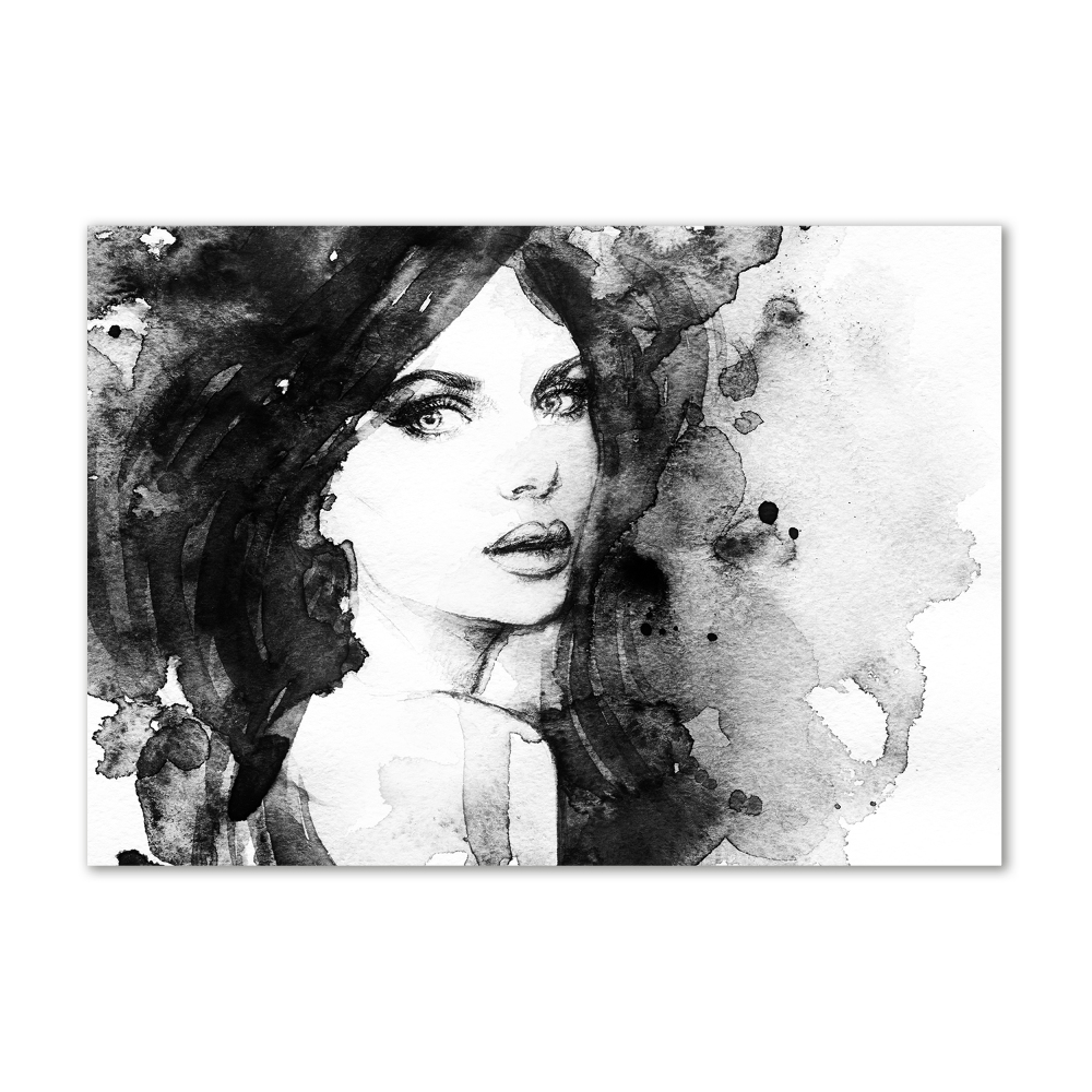 Glass wall art Woman portrait