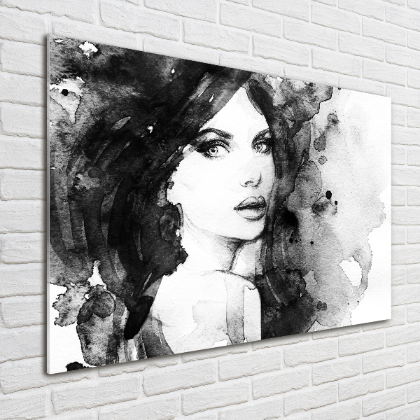 Glass wall art Woman portrait