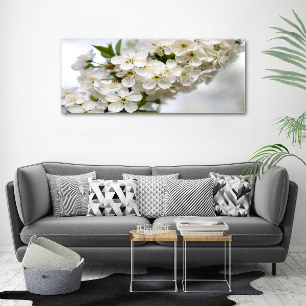 Glass art print Cherry blossoms