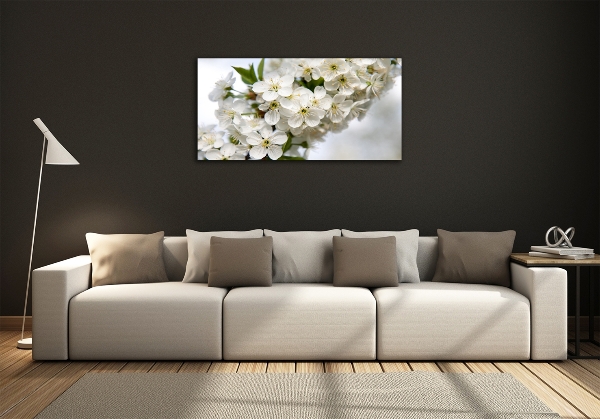 Glass art print Cherry blossoms