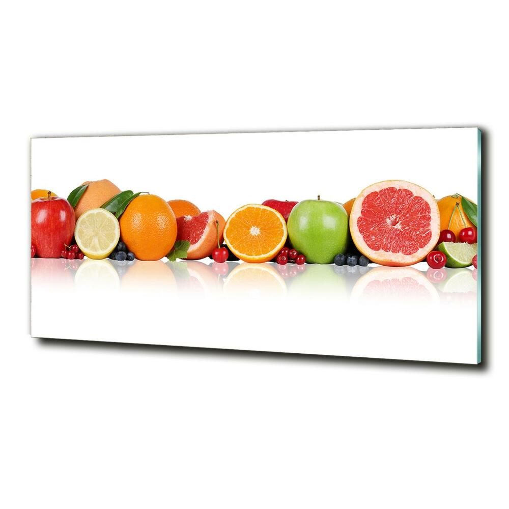 Glass wall art large Colorful fruit