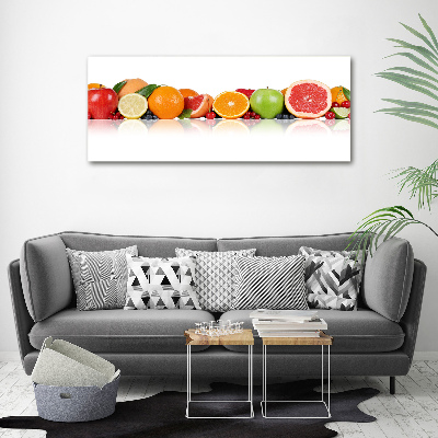 Glass wall art large Colorful fruit