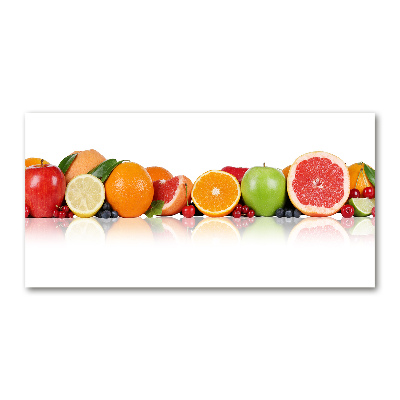 Glass wall art large Colorful fruit