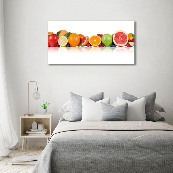 Glass wall art large Colorful fruit