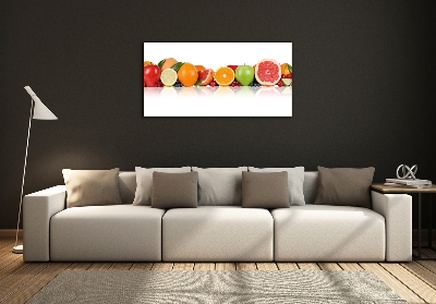 Glass wall art large Colorful fruit