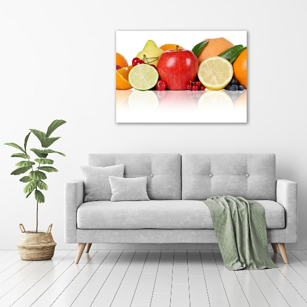 Glass wall art large Colorful fruit