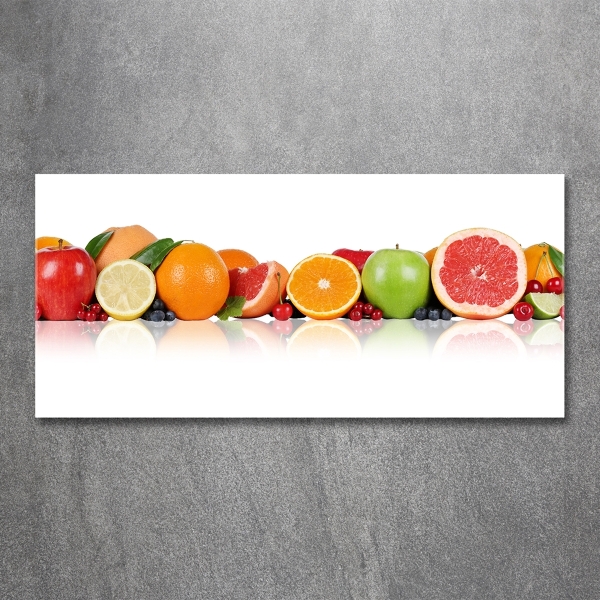 Glass wall art large Colorful fruit