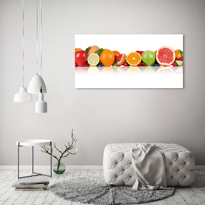 Glass wall art large Colorful fruit