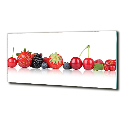 Glass wall art large Fruit in a row