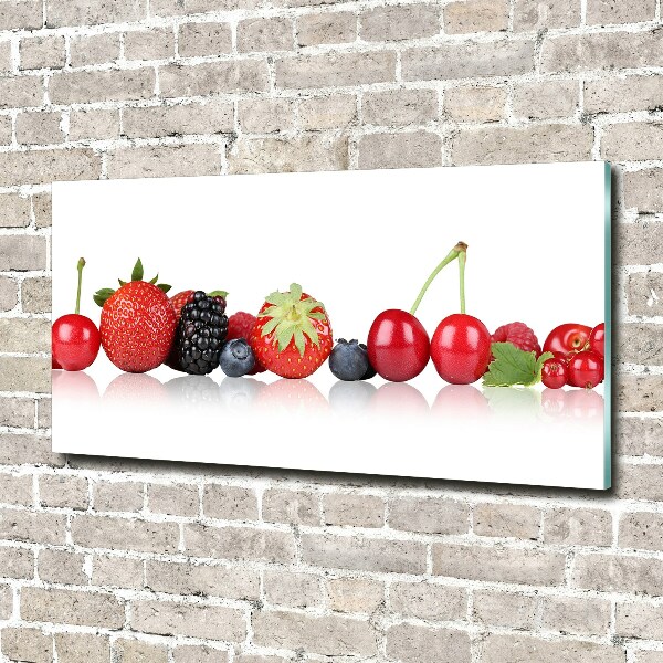 Glass wall art large Fruit in a row