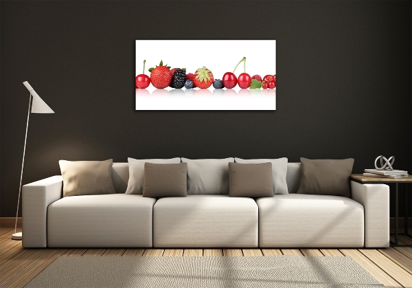 Glass wall art large Fruit in a row