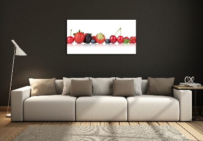 Glass wall art large Fruit in a row