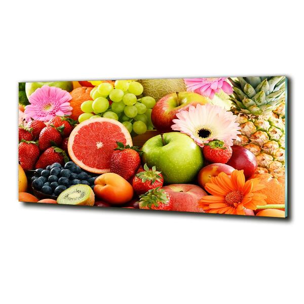 Glass wall art large Colorful fruit