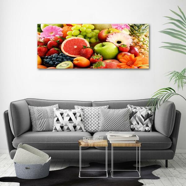 Glass wall art large Colorful fruit