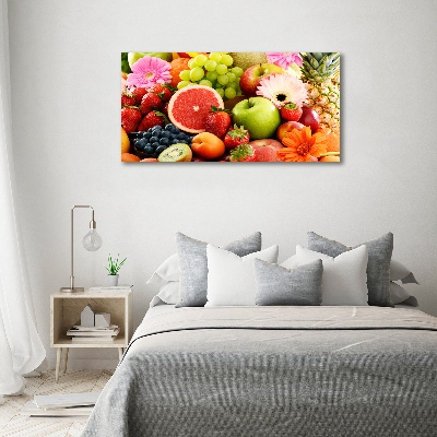 Glass wall art large Colorful fruit