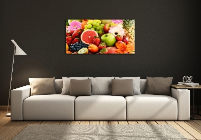 Glass wall art large Colorful fruit