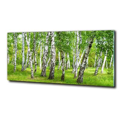 Glass art print Birch forest