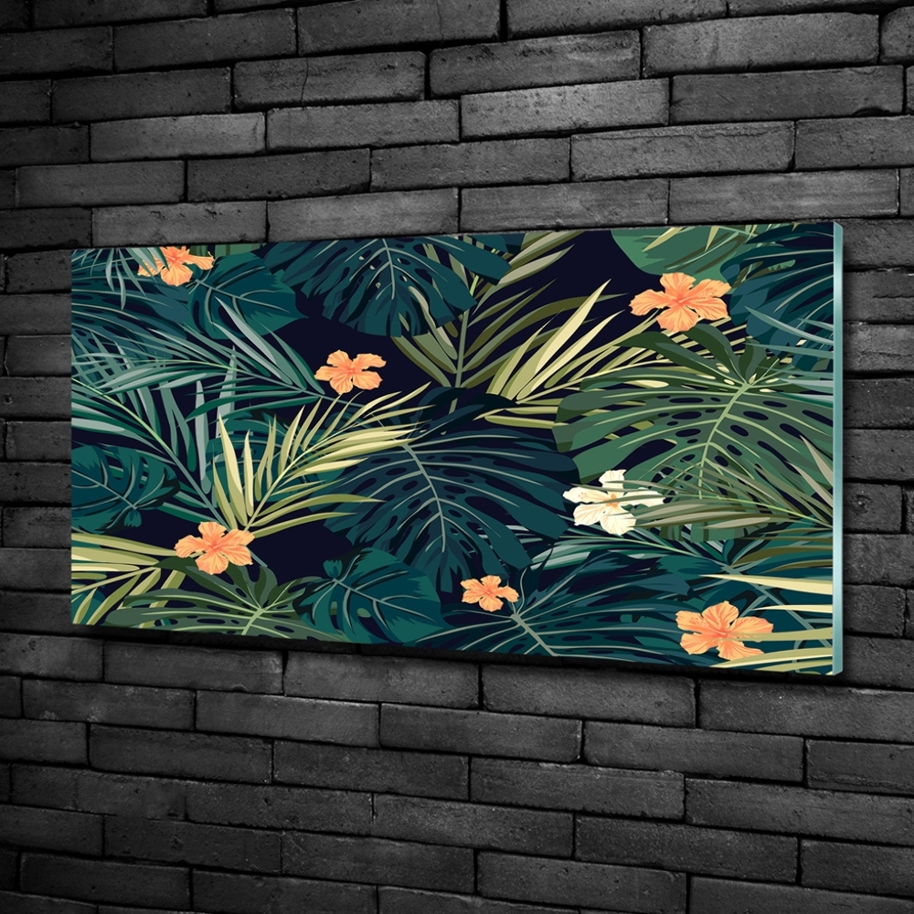 Glass art print Tropical leaves