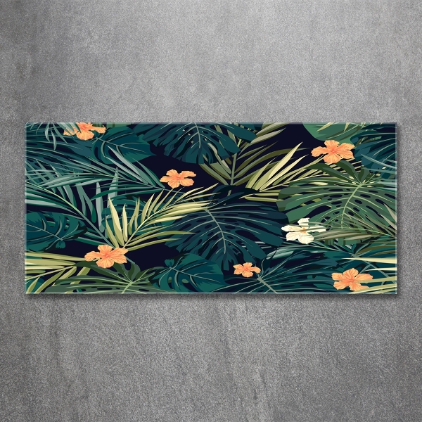 Glass art print Tropical leaves