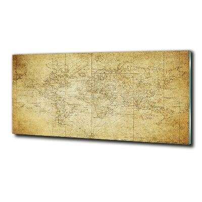 Glass art print Old map of the world