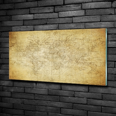 Glass art print Old map of the world