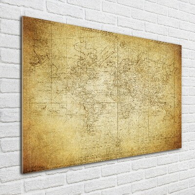 Glass art print Old map of the world