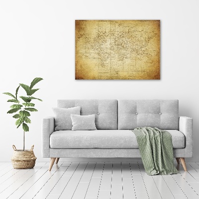 Glass art print Old map of the world