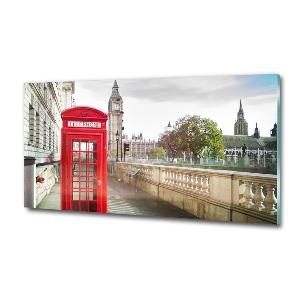 Photo printed on glass Telephone booth