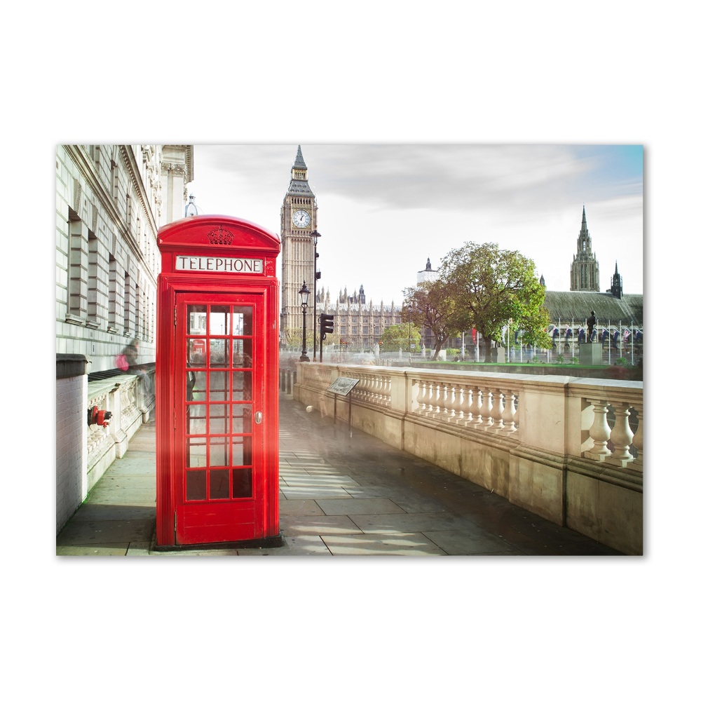 Photo printed on glass Telephone booth