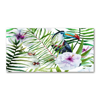 Glass picture wall art Tropics toucan