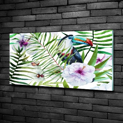 Glass picture wall art Tropics toucan