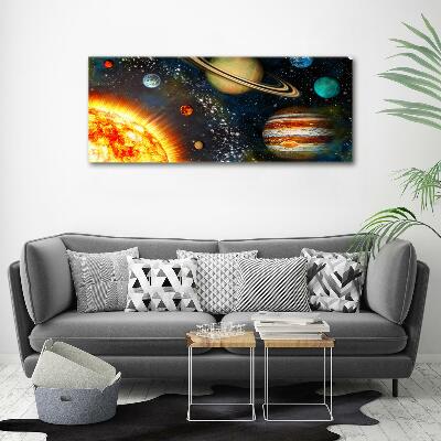 Glass art picture Solar system