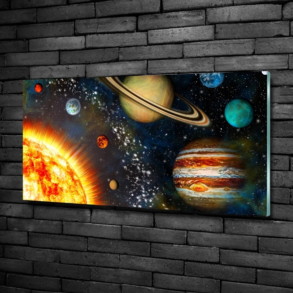 Glass art picture Solar system