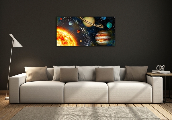 Glass art picture Solar system