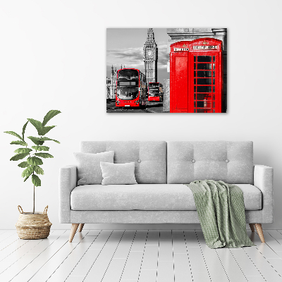 Glass art print Red buses