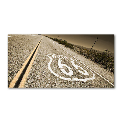 Wall art on glass Road in california