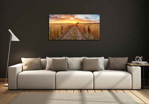 Wall art on glass Wheat field